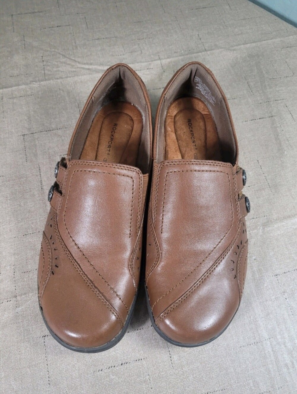 Rockport Women's Size 7 M Daisey Brown Leather Loafers Shoes Slip-On (49) - Picture 5 of 9